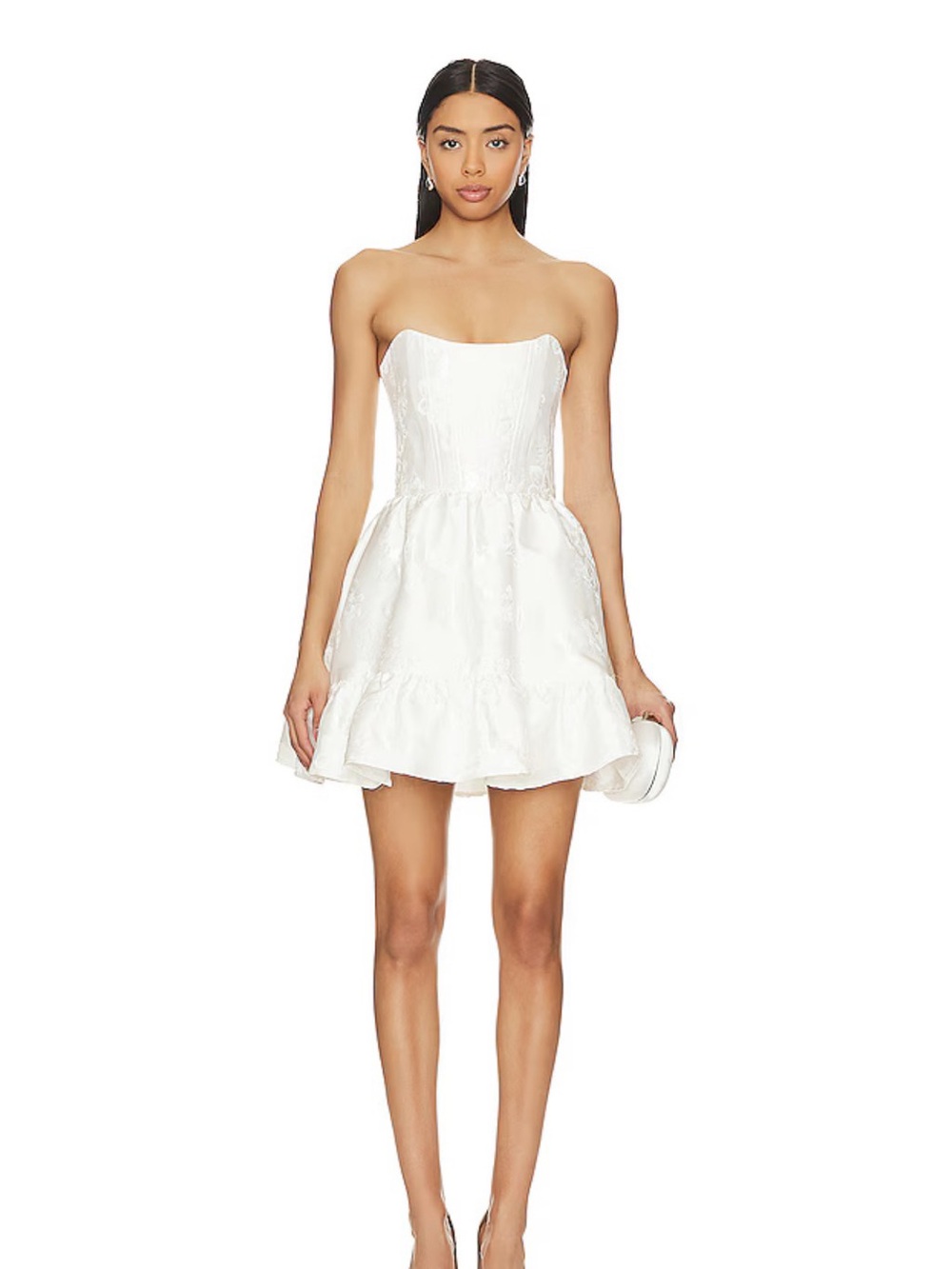 V. Chapman The Ginny Dress in White Baroque Floral - US 2